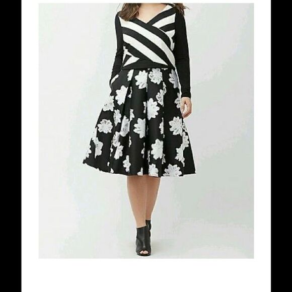 Lane Bryant Pleated Floral Skirt Womens Plus Size 28 - Picture 1 of 7